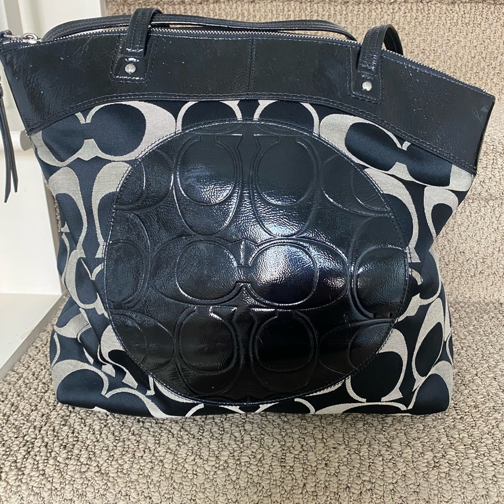 Coach Black and Gray Tote Bag